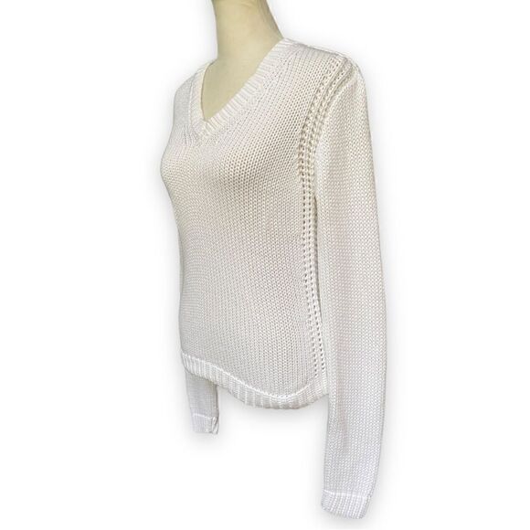 J Crew White Knit Crew Neck Loose Knit Sweater - Picture 3 of 9